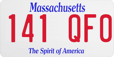 MA license plate 141QF0
