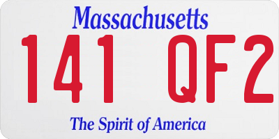 MA license plate 141QF2