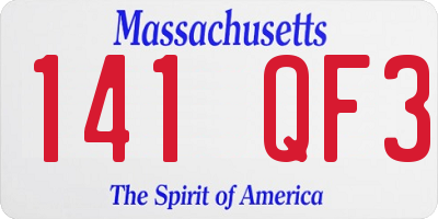 MA license plate 141QF3