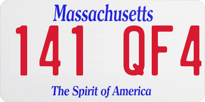 MA license plate 141QF4