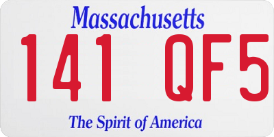 MA license plate 141QF5