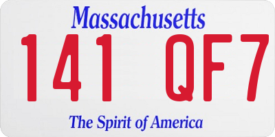 MA license plate 141QF7