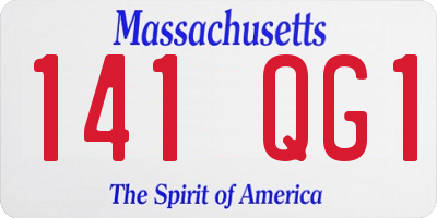 MA license plate 141QG1