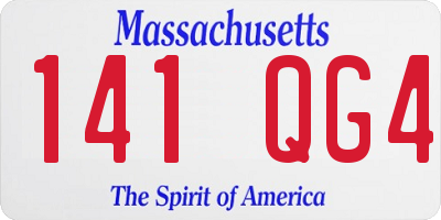 MA license plate 141QG4