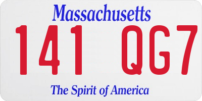 MA license plate 141QG7