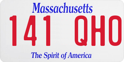 MA license plate 141QH0