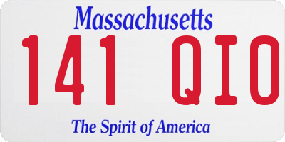 MA license plate 141QI0