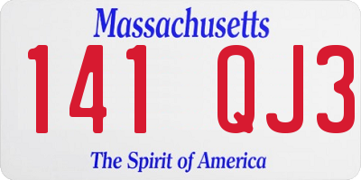 MA license plate 141QJ3