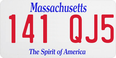 MA license plate 141QJ5