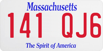 MA license plate 141QJ6