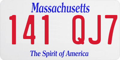 MA license plate 141QJ7