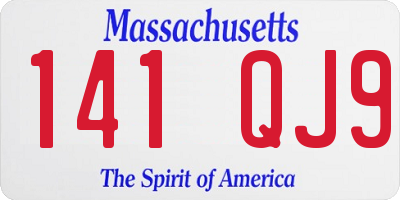 MA license plate 141QJ9