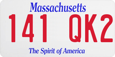 MA license plate 141QK2