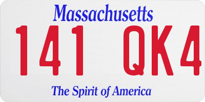 MA license plate 141QK4
