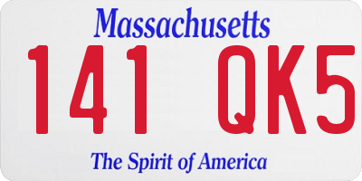 MA license plate 141QK5
