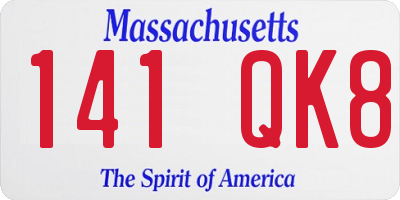 MA license plate 141QK8