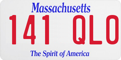 MA license plate 141QL0