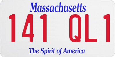 MA license plate 141QL1
