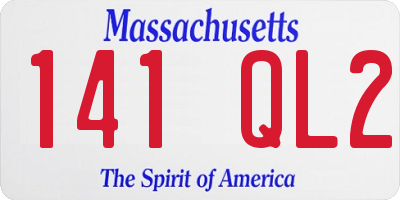 MA license plate 141QL2