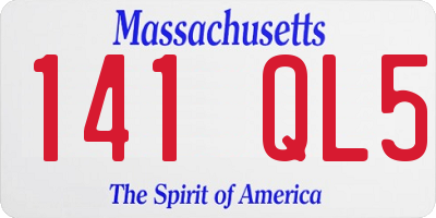 MA license plate 141QL5