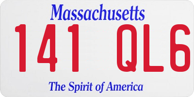 MA license plate 141QL6