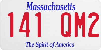 MA license plate 141QM2