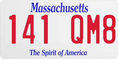 MA license plate 141QM8