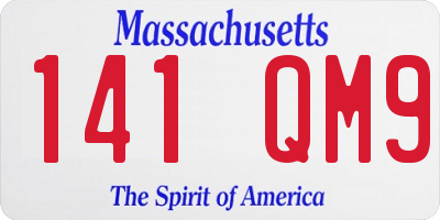 MA license plate 141QM9