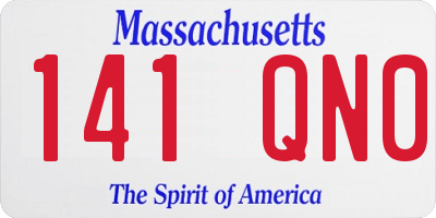 MA license plate 141QN0