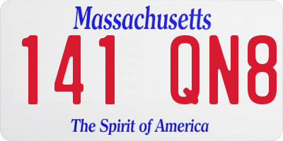MA license plate 141QN8