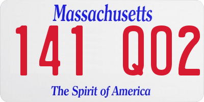 MA license plate 141QO2