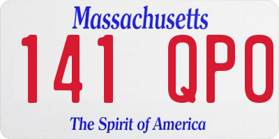 MA license plate 141QP0