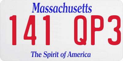MA license plate 141QP3
