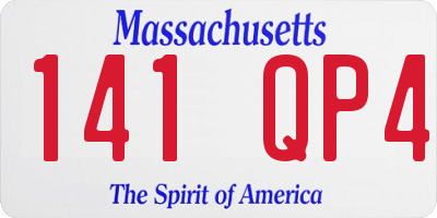 MA license plate 141QP4