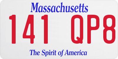 MA license plate 141QP8