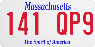 MA license plate 141QP9