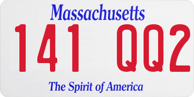MA license plate 141QQ2