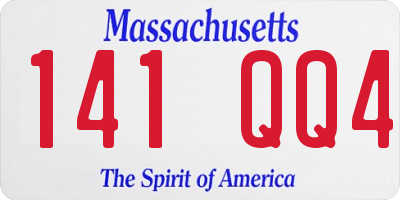 MA license plate 141QQ4