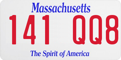 MA license plate 141QQ8