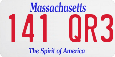 MA license plate 141QR3