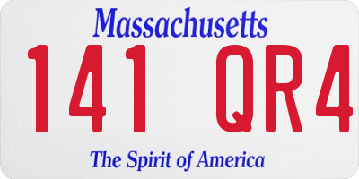 MA license plate 141QR4