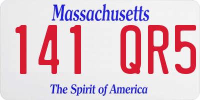 MA license plate 141QR5