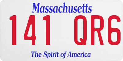 MA license plate 141QR6
