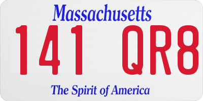 MA license plate 141QR8