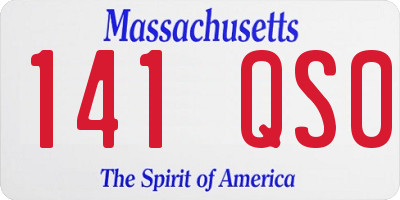 MA license plate 141QS0