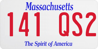 MA license plate 141QS2
