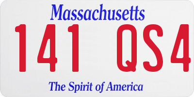 MA license plate 141QS4