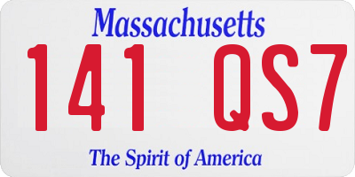 MA license plate 141QS7