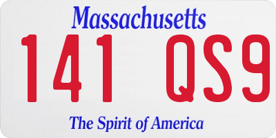 MA license plate 141QS9
