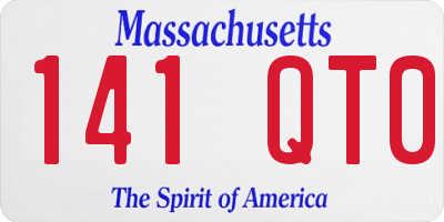 MA license plate 141QT0